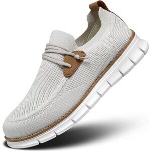 〽️Men's Beige Casual Slip On Loafers Business Dress Walking Shoes